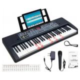 61 Key Digital Piano with Music Sheet Stand and Microphone
