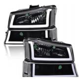 LED DRL Headlights w/o Bulbs for Chevy Avalanche 2003-2006 Clear Lens Black $79.99 Retail - Brand New