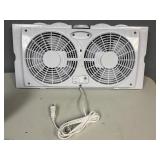 Twin Window Fan. Intertek Model BN-7WD 21.5" Wide x 12" tall and 6" Clip Fan with Cord