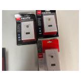 Seven RCA HDMI and F Connector Wall Plates