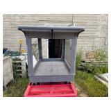 Gray Uline Cart. 44" (to handle) x 25" x 32" tall