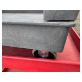 Gray Uline Cart. 44" (to handle) x 25" x 32" tall