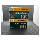 Lellier & Bellot FMJ 30 Carbine (2 Boxes - 50 Cartridges each)