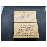 5.56 MM Israel Ammunition.  2 Boxes. 30 Per Box.