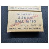 5.56 MM Israel Ammunition.  2 Boxes. 30 Per Box.