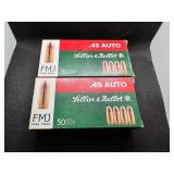 .45 Auto FMJ Lellier & Bellot. Two Boxes.  50 Rounds per Box.