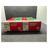 .45 Auto FMJ Lellier & Bellot. Two Boxes.  50 Rounds per Box.