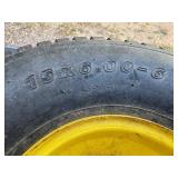 Two Mower Rims and Tires. 15 x 6.00 x 6