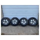 Set of Four Michelin Radial Tires LT 245/75 R16. 6 bolt Chevy Rim
