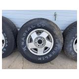 Set of Four Michelin Radial Tires LT 245/75 R16. 6 bolt Chevy Rim