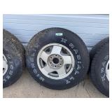 Set of Four Michelin Radial Tires LT 245/75 R16. 6 bolt Chevy Rim