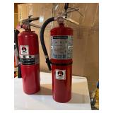 Two Charged Fire Extinguishers