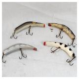 Lot of 4 Original Wooden Lazy Ike Lures Lot of 4 Original Wooden Lazy Ike Lures