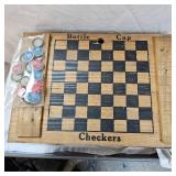 Vintage Budweiser Wooden Crate Box, with bottle Cap Checkers with original caps, Centential 1876-1976,