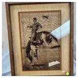 Rare Vintage Frederic Remingtons Cowboy on Bucking Horse Western Art