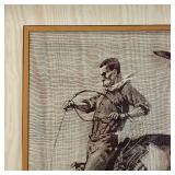 Rare Vintage Frederic Remingtons Cowboy on Bucking Horse Western Art
