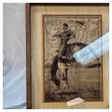 Rare Vintage Frederic Remingtons Cowboy on Bucking Horse Western Art