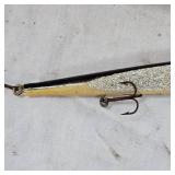 Heddon Wooden Cobra Fishing Lue with Creek Chub Box/Winchester Tin Sign