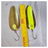 Lou Eppinger Husky Devle Series 300 Brass Dimple & Brass Chartruese Streak