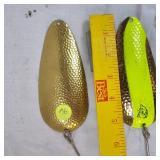 Lou Eppinger Husky Devle Series 300 Brass Dimple & Brass Chartruese Streak