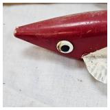 Bruell Red/White Spearing Decoy and Collection of Bobbers Bruell Red/White Spearing Decoy and Collection of Bobbers