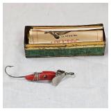 Very Very Nice Original AL Foss Pork Rind Minnow, in original Tin Box with Manual