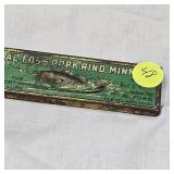 Very Very Nice Original AL Foss Pork Rind Minnow, in original Tin Box with Manual