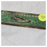 Very Very Nice Original AL Foss Pork Rind Minnow, in original Tin Box with Manual