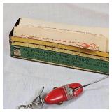 Very Very Nice Original AL Foss Pork Rind Minnow, in original Tin Box with Manual