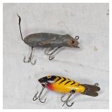 Kautzky Lazy Ike Wooden Mouse Fishing Lure and Vintage Bomber 520 Lure Kautzky Lazy Ike Wooden Mouse Fishing Lure and Vintage Bomber 520 Lure