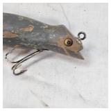 Kautzky Lazy Ike Wooden Mouse Fishing Lure and Vintage Bomber 520 Lure Kautzky Lazy Ike Wooden Mouse Fishing Lure and Vintage Bomber 520 Lure