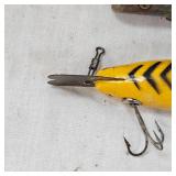 Kautzky Lazy Ike Wooden Mouse Fishing Lure and Vintage Bomber 520 Lure Kautzky Lazy Ike Wooden Mouse Fishing Lure and Vintage Bomber 520 Lure