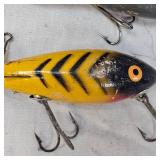 Kautzky Lazy Ike Wooden Mouse Fishing Lure and Vintage Bomber 520 Lure Kautzky Lazy Ike Wooden Mouse Fishing Lure and Vintage Bomber 520 Lure