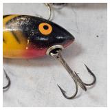 Kautzky Lazy Ike Wooden Mouse Fishing Lure and Vintage Bomber 520 Lure Kautzky Lazy Ike Wooden Mouse Fishing Lure and Vintage Bomber 520 Lure