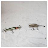 Heddon Vintage Meadow Mouse, Very Very Nice and Heddon Dying Flutter Heddon Vintage Meadow Mouse, Very Very Nice and Heddon Dying Flutter
