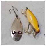 Classic Paul Bunyan Flash Eye Spoon and Wooden Horrocks-Ibbetson Lippy Joe Classic Paul Bunyan Flash Eye Spoon and Wooden Horrocks-Ibbetson Lippy Joe