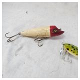 Original Arbo Jitterbug 1/4 oz in Box and Vintage Wood Moonlight Paw Paw, Red and White Original Arbo Jitterbug 1/4 oz in Box and Vintage Wood Moonlight Paw Paw, Red and White