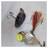 G.M Skinner "Old Reliable" Spinner Boston Fluted Bate and Vintage Millsite Rattle Bug G.M Skinner "Old Reliable" Spinner Boston Fluted Bate and Vintage Millsite Rattle Bug
