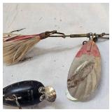 G.M Skinner "Old Reliable" Spinner Boston Fluted Bate and Vintage Millsite Rattle Bug G.M Skinner "Old Reliable" Spinner Boston Fluted Bate and Vintage Millsite Rattle Bug