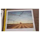 Headin For the Stubble, Les Kouba, Pencil Signed, 436/3600, 1988 MN DU Sponser Print of the Year