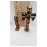 Pair of Native American Style Totems, both appear to be made in Alaska Pair of Native American Style Totems, both appear to be made in Alaska