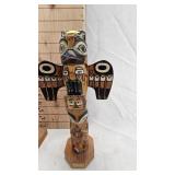 Pair of Native American Style Totems, both appear to be made in Alaska Pair of Native American Style Totems, both appear to be made in Alaska
