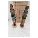 Pair of Kachina/Katsina Dolls -One Signed/One Unsigned -Done in Native American Style Pair of Kachina/Katsina Dolls -One Signed/One Unsigned -Done in Native American Style