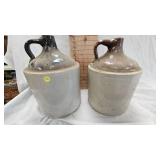 Pair of 2 Tone Stoneware Jug, No noticable Cracks/Chips Pair of 2 Tone Stoneware Jug, No noticable Cracks/Chips