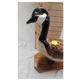 Hand Carved Canada Goose Sculpture with Base Hand Carved Canada Goose Sculpture with Base