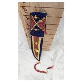Native American Beaded Knife Sheath, Leather and beautiful Bead Work in Excellent Condition Native American Beaded Knife Sheath, Leather and beautiful Bead Work in Excellent Condition