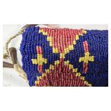 Native American Beaded Knife Sheath, Leather and beautiful Bead Work in Excellent Condition Native American Beaded Knife Sheath, Leather and beautiful Bead Work in Excellent Condition