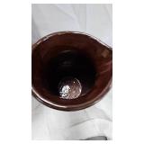 2 Small Crocks and Two Tone Crock Pitcher, No Marks 2 Small Crocks and Two Tone Crock Pitcher, No Marks