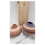 Navajo Terra Cotta Pots with Design, Excellent Condition Navajo Terra Cotta Pots with Design, Excellent Condition
