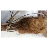 Native American Prehistoric type Stone Tomahawk with Fur and Leather Detail Native American Prehistoric type Stone Tomahawk with Fur and Leather Detail